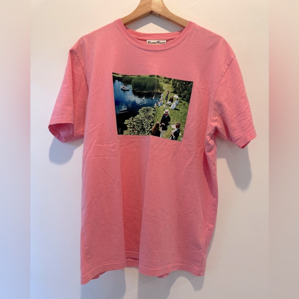 Rowing Blazers Pink Short Sleeve Tee Shirt w Slim Aarons photography size M